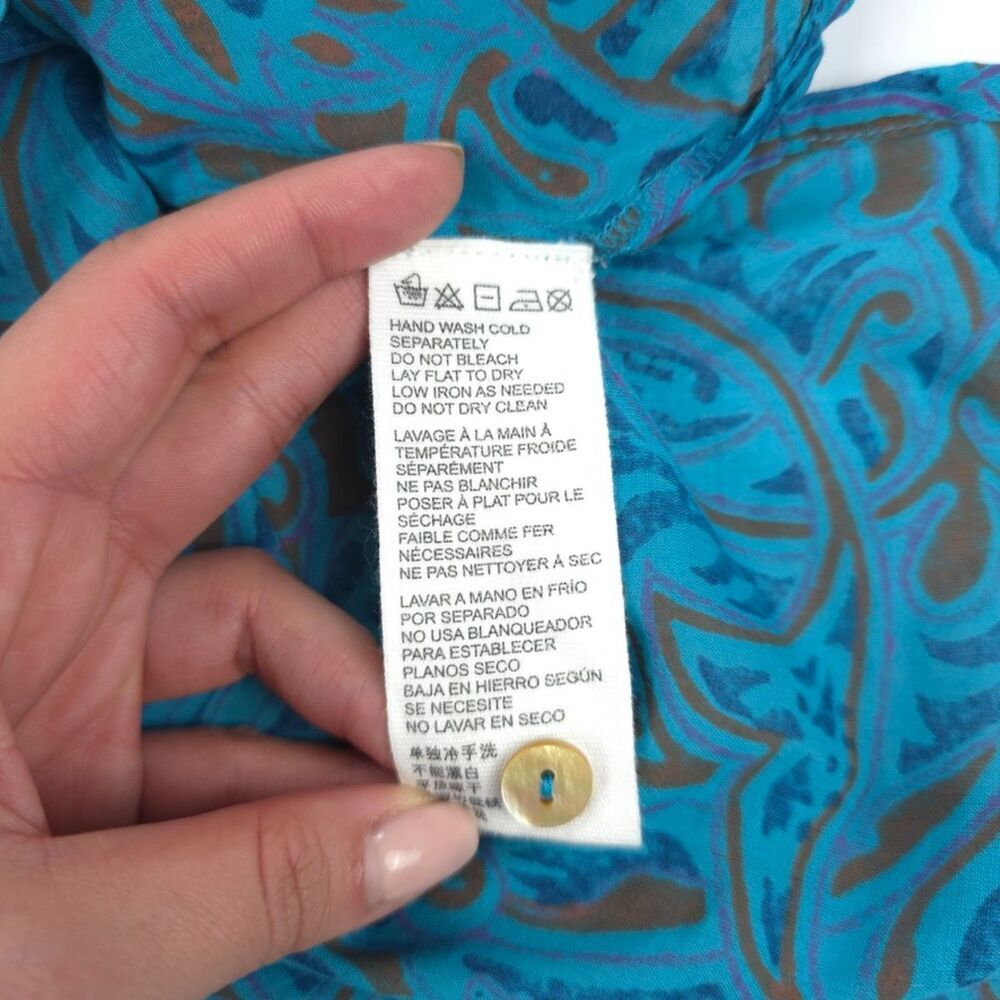 NEW Cleobella Jayda Blouse Zuri Block Print Puff Sleeve Romantic Beachy Boho - Picture 8 of 8